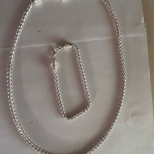 925 Stunning Sterling Silver Necklace and Bracelet Set